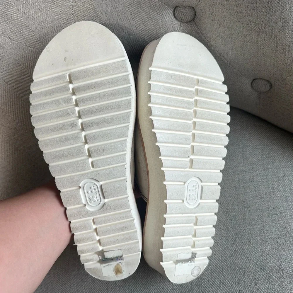 Bed Stu Fairlie II leather platform slides size 8.6 nectar lux